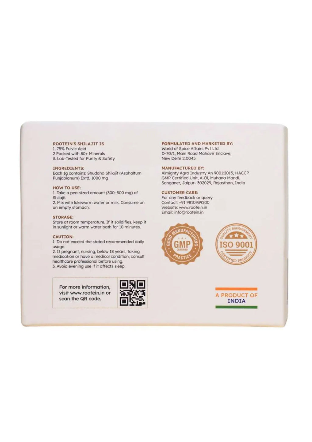 Rootein Pure Himalayan Shilajit Resin